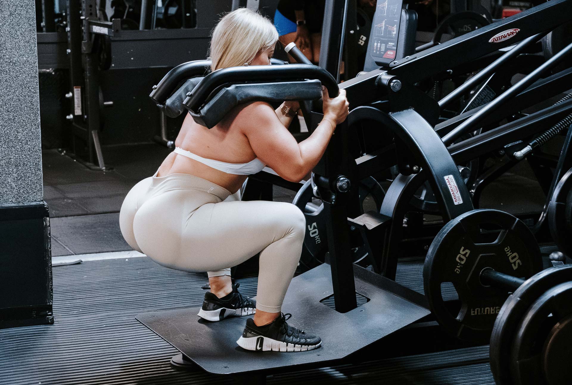 Coach working out in the gym.